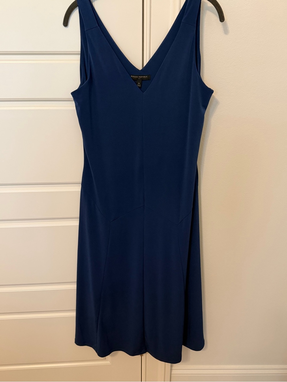 Banana Republic Deep Blue V-Neck A-Line Dress